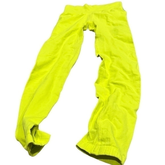 NWOT Free People Good Karma Leggings / High-Rise 7/8 Length / Neon Yellow / XS/S - Picture 9 of 13